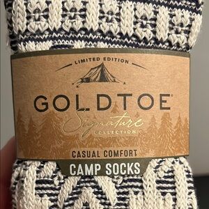 Gold Toe Men's Blue and White Camp Socks